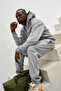 Men's Oversize Jogger Hooded Sweatshirt with Kangaroo Pocket Tracksuit Set - 2