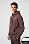 Marshallhoodie Men's Cotton Fleece Lined Embroidered Relaxed Brown Tracksuit Set - 3