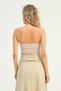 Snap Fastener Thin Strap Bodysuit Beige - 5
