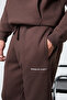 Marshallhoodie Men's Cotton Fleece Lined Embroidered Relaxed Brown Tracksuit Set - 7