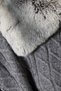 Collar-Detail Poncho, Gray Stylish and Luxurious Women's Knitwear Poncho - 4