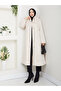 Women's Buttoned Bow-Tie Model Foks Fabric Stylish Cardigan Coat - 2