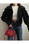 Women's Stretchy Knit Trendy Zippered High-Neck Popular Knitwear Cardigan Black - 4