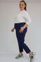59012 Large Size Modal Pants with Bird's Eye Detail on the Legs - Indigo - 2