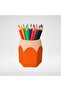 Pencil Holder in the Shape of a Pencil - Orange Desktop Organizer for Students and Office - 2