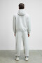 Marshallhoodie Men's Cotton Fleece Lined Embroidered Relaxed Gray Tracksuit Set - 8