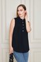 Women's Elegant Blouse with Court Collar and Stone Button Detail - Suitable for Office & Everyday Wear - 2