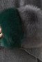 Cropped Polo Sweater, Stylish and Luxurious Women's Wool-Cashmere Sweater, with Fur Detailing - 4