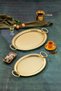 Special Series Oval Model Luxury Metal 2-Piece Presentation Tray, Tea Tray, Engagement Tray (37X28 and 44X33 cm)