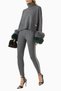 Cropped Polo Sweater, Stylish and Luxurious Women's Wool-Cashmere Sweater, with Fur Detailing - 2