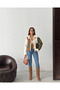 Suede Rabbit Fur Laminated Coat - Cream Khaki Tan