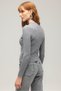 Gray Women's Long Sleeve Crew Neck Ribbed Knit Blouse - 5