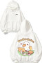 Pro Ducktive Design Back Printed White Hooded Sweatshirt