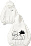 Killua and Gon Design Back Printed White Hooded Sweatshirt