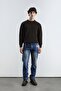 Men's Loose Fitted Ribbed Textured Knitwear Sweater