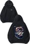 Shining Dog Design Back Printed Black Hooded Sweatshirt