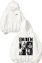 Eminem Poster2 Design Back Printed White Hooded Sweatshirt
