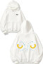 Avatar Eye Design Back Printed White Hooded Sweatshirt