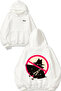 Thief Design Back Printed White Hooded Sweatshirt