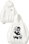 سويت شيرت أبيض بغطاء للرأس مطبوع عليه تصميم Okarun وAyase