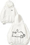 Emotional Cartoons 5 Design Back Printed White Hooded Sweatshirt