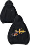 Power Game Design Back Printed Black Hooded Sweatshirt
