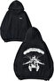 Parachuting Man Design Back Printed Black Hooded Sweatshirt