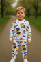 3Pcs Two-Piece Seasonal Printed Top and Bottom Boys' Two-Piece Set - 3