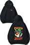 Chicken Jockey Design Back Printed Black Hooded Sweatshirt