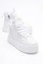 Women's Sports Boots Zippered Thick Sole 6 cm White Frost