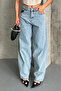 Baggy Snow Wash Ice Blue Jeans Trousers D2007 - 6