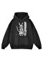 سويت شيرت مطبوع عليه قبعة سوداء من Y2K Killer Rabbit