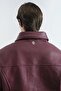 Men's Textured Burgundy Leather Jacket - 5