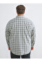 Green Plus Size Regular Fit Long Sleeve Plaid Men's Shirt from Plus-Store - 4