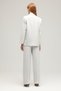 Gray Women's High Waist Palazzo Woven Fabric Pants - Pleated - 5
