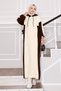 Hooded Sportswear Knitwear Dress Ecru-Brown
