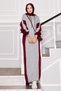 Hooded Sportswear Knitwear Dress Burgundy-Grey - 6