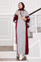 Hooded Sportswear Knitwear Dress Burgundy-Grey - 3