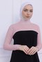 Turtleneck Neck Collar Sleeves - Lycra Women's Body Hijab Crop Bolero-Powder - 4