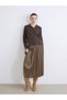 Esvab • Modern & Distinctive Satin Women's Pleated Skirt with Waist Cord