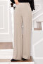 Palazzo Trousers with Stripes on the Front and Elastic Waistband Stone - 4