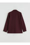 Burgundy Crepe Women's Blazer Jacket - 6