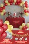 30 Pieces Yellow and Red Balloons with Happy Birthday Text and Silver Confetti Party Concept Birthday Decoration