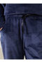 Elastic Waist Velvet Women's Pajama Bottoms - 3