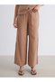Wide Leg Women's Trousers with Elastic Waist - 2