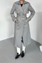 Women's Coat Long Cashmere Belted Buttoned Pocketed Double Breasted Premium Coat - 6