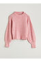 Pink Crew Neck Women's Knitwear Sweater - 5