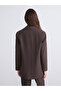 Alita City Lcw Modest Brown Plain Loose & Baggy Women's Blazer Jacket with a Difference - 4
