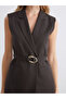 Brown Jacket Collar Women's Classic Vest - 3