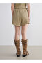 Özmarka New Season Elastic Waist Textured Women's Shorts - 4